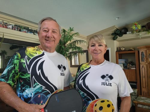 Customer photo review of MaxCorners Personalized Name Pickleball 3D Polo Shirt