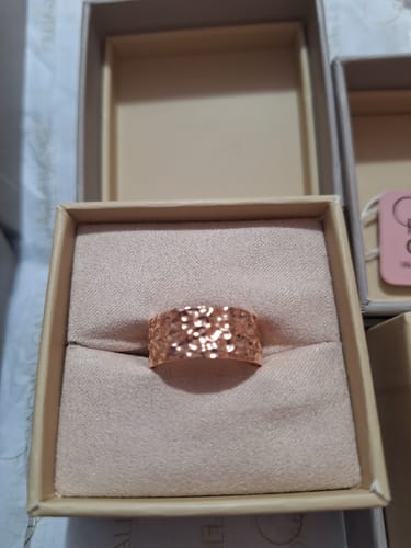 Customer photo review of Grecian Hammered Silver Stacking Ring