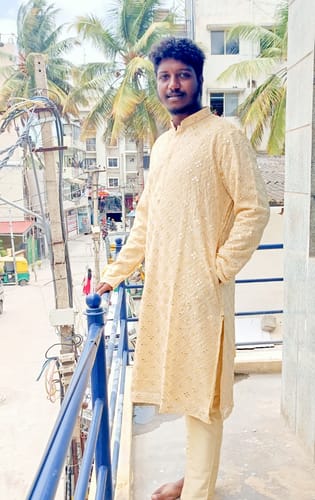 Customer photo review of Gold Mirror Embroidery Kurta Set