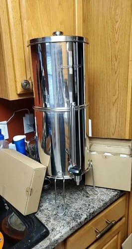 Customer photo review of 2.25G Gravity-fed Water Filter System, Stainless-Steel System with 2 Filters