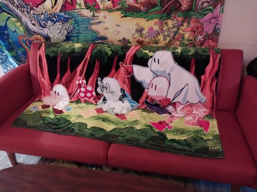 Customer photo review of Runaway Ghost Throw Blanket