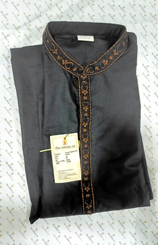 Customer photo review of Black Cotton Dori Embroidery Kurta Set