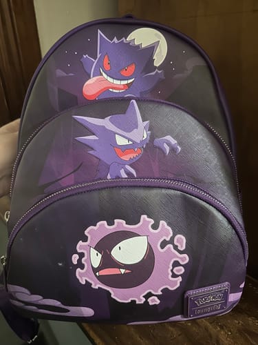 Customer photo review of Loungefly Pokemon Gengar Evolution Triple Pocket Mini Backpack - Preorder