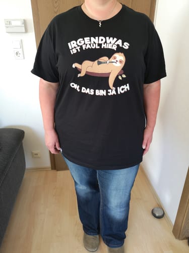 Customer photo review of Klarinette Faultier Design – Premium Bio T-Shirt