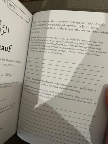 Customer photo review of 99 Names of Allah Reflection Journal 1 - Islamic Spiritual Diary for Personal Growth and Faith Deepening