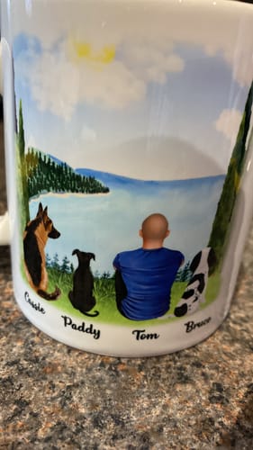 Customer photo review of Man & Dogs - Best Dog Dad Ever Personalised Mug
