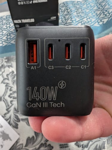 Customer photo review of Volta 140W Travel Adapter