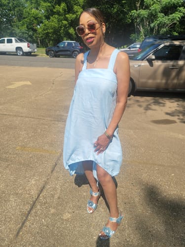 Customer photo review of Off Shoulders Linen Jumpsuit BOHEMY