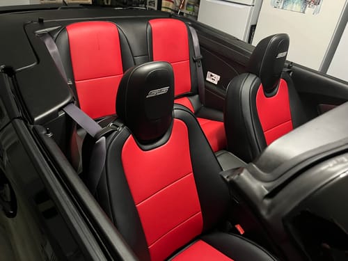 Customer photo review of 5th Gen Camaro Convertible Custom Leather Seat Covers