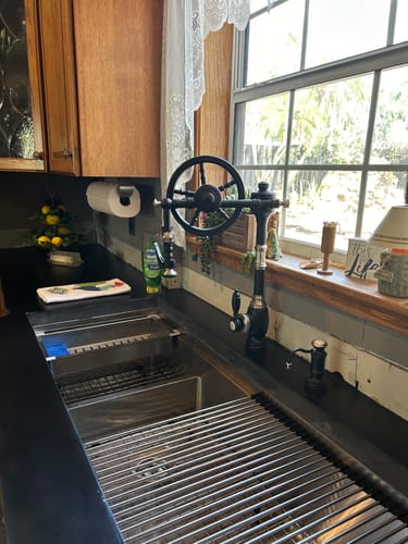 Customer photo review of 46" Workstation Sink - Double Bowl - Reversible (5LD46c)