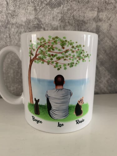 Customer photo review of Man & Dogs - Best Dog Dad Ever Personalised Mug