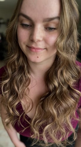 Customer photo review of PU Hole Flat Weft Sew In Virgin Human Hair Extensions Jet Black #1 |YoungSee