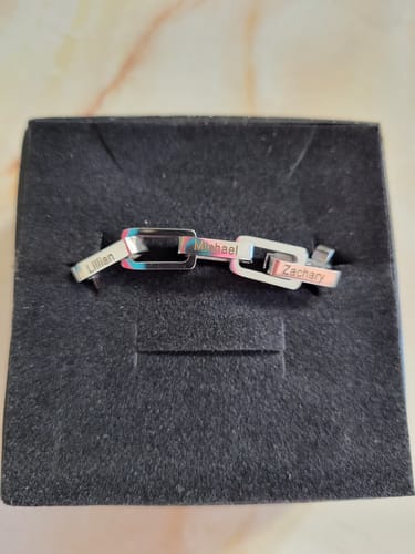 Customer photo review of Custom Stainless Steel Link Bracelet for Men