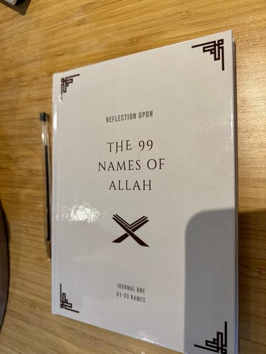 Customer photo review of 99 Names of Allah Reflection Journal 1 - Islamic Spiritual Diary for Personal Growth and Faith Deepening