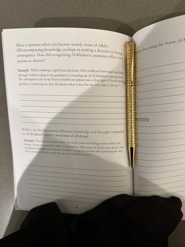 Customer photo review of 99 Names of Allah Reflection Journal 1 - Islamic Spiritual Diary for Personal Growth and Faith Deepening