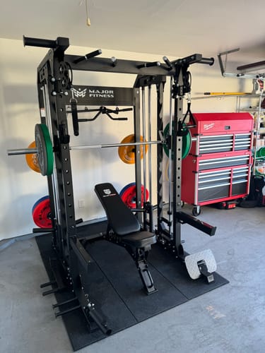 Customer photo review of Major Fitness B52 All-In-One Home Gym Smith Machine