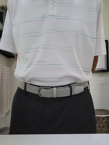 Customer photo review of LIGHT GRAY WOVEN STRETCH BELT