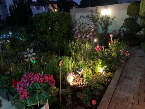 Customer photo review of Smarte Outdoor LED-Gartenspots Flores, 3er-Set