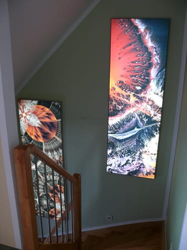 Customer photo review of Canvalight® Leuchtbild | Fluid Art Lavastrom | Schmal