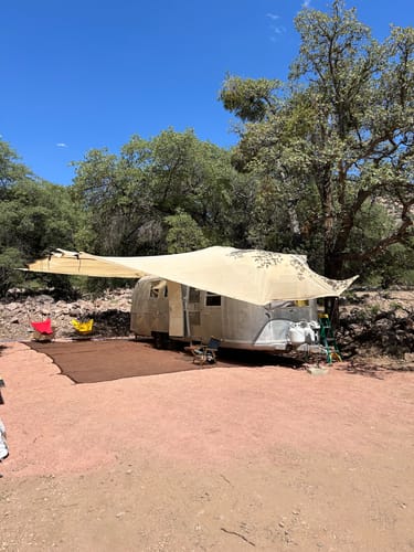 Customer photo review of Tan Mesh Tarp - 70% Shade