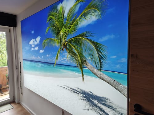 Customer photo review of Canvalight® Leuchtbild | Weißer Strand & Kokospalme | Querformat