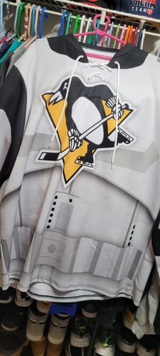 Customer photo review of Gearhumans 3D S.W x Pittsburgh Penguins May The 4th Be With You Custom Name Custom Number Hockey Jersey