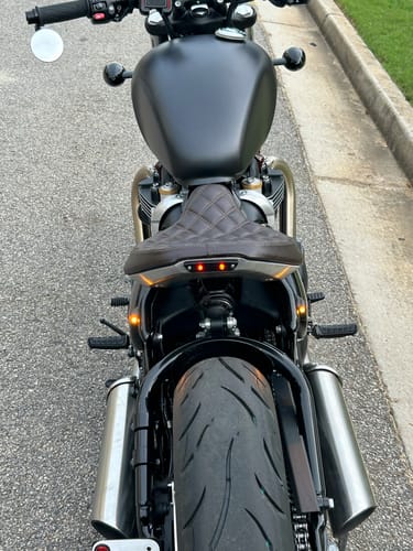 Customer photo review of Triumph Bobber Machined Frame Rail Turn Kits - Featuring Kellermann Atto Dark Integral LED's