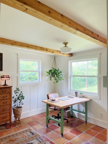 Customer photo review of H-Frame Tube Steel Table & Bench Leg - 2" x 2" Tube Steel - Casual Turtle Green