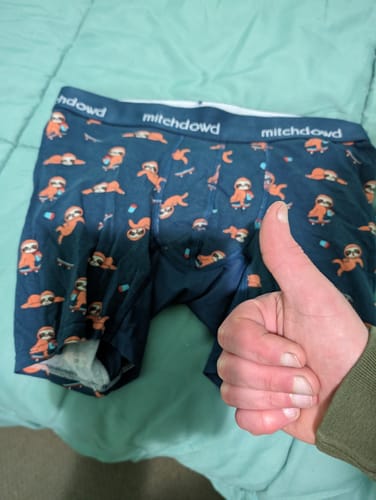 Customer photo review of Men's Sloth Stack Cotton Comfort Trunk 3 Pack - Denim & Brown