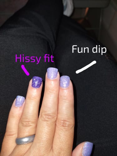 Customer photo review of D823 Hissy Fit Dip Powder | Messes
