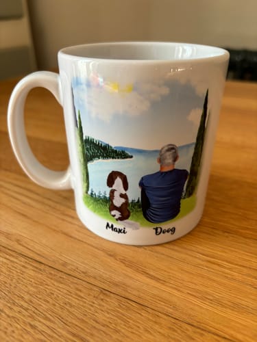 Customer photo review of Man & Dogs - Best Dog Dad Ever Personalised Mug