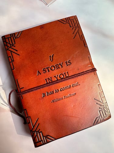 Customer photo review of "If A Story" Handmade Leather Journal