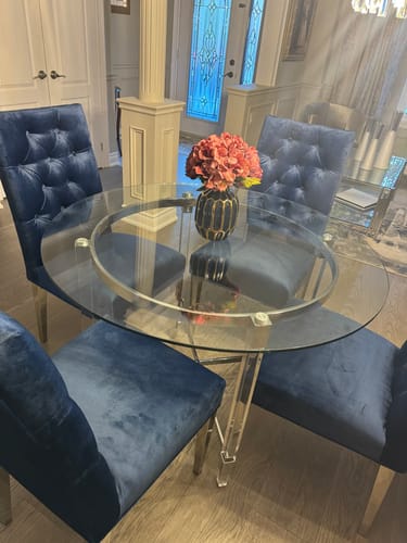 Customer photo review of Leslie Dining Chair - Charcoal Velvet/Steel Legs