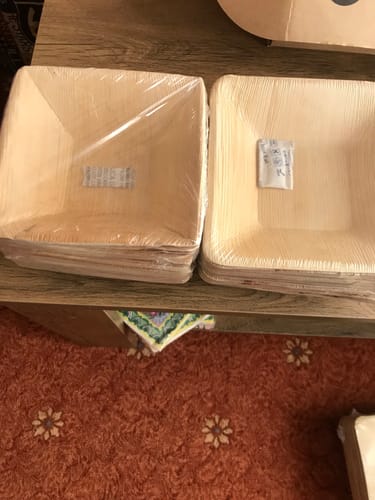 Customer photo review of 7" (18cm) Square Palm Leaf Bowls