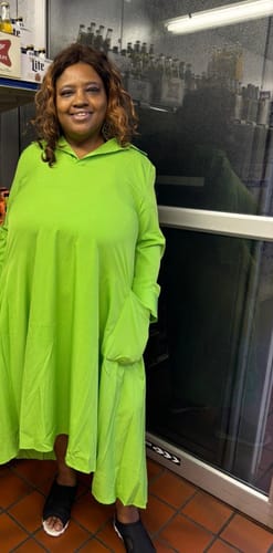 Customer photo review of Fashion Casual Solid Lapel Dress
