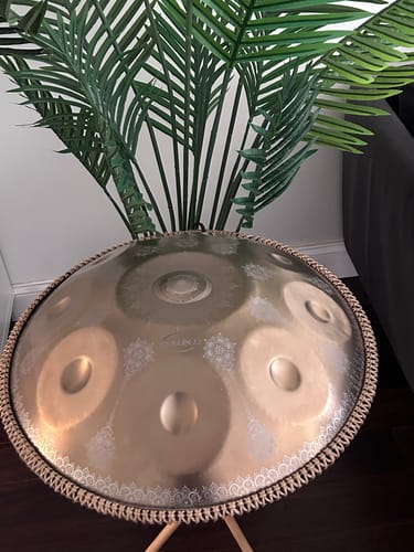 Customer photo review of Cosmos Handpan - Golden Mandarins 9/10/12 Notes in D Minor - Tambourine Gift Set