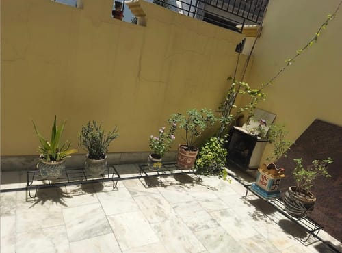 Customer photo review of United Crafts Indoor/Outdoor Flower Pot/Plant Stand (Set of 4)