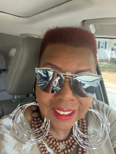 Customer photo review of Zamunda Multi strand brass Earrings: Circular