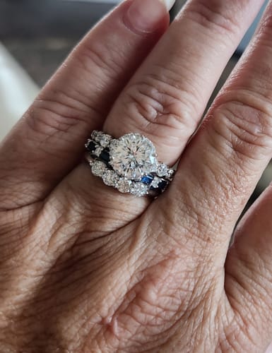Customer photo review of 0.60 CT Round Cut Diamonds - Wedding Band