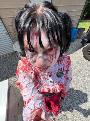 Customer photo review of Alexis' Red Demon Doll Eye Mini Sclera Contact Lenses (17MM)