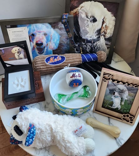 Customer photo review of Glass Dog Bone Sculpture with Cremains