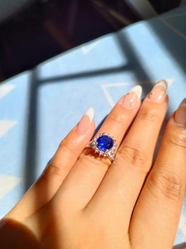 Customer photo review of 3ct Zernez Gemstone Engagement Ring