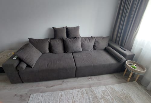Customer photo review of Canapea extensibilă dumonde cu ladă de depozitare si sezut confortabil din spuma HR, Marbela Kaki XXL 295x100 cm