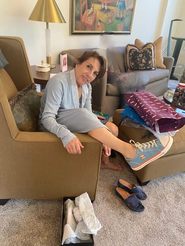 Customer photo review of Women's Gulf Low-Top Canvas Sneakers in Gulf Blue