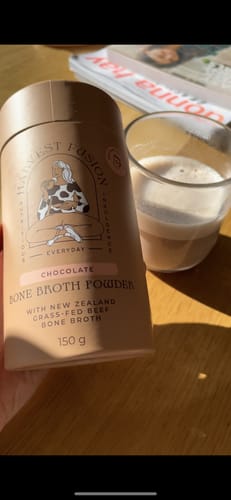 Customer photo review of Chocolate Bone Broth Powder