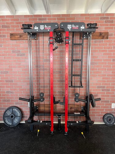 Customer photo review of Major Fitness F35 All-In-One Home Gym Wall-Mount Folding Power Rack
