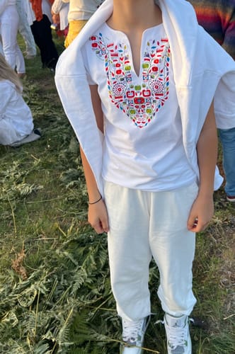 Customer photo review of Тениска с V-деколте "Плодовете на живота"