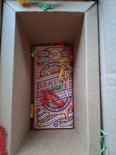Customer photo review of Baklava Inspired What D' Yee Want Wednesday Chocolate Bar