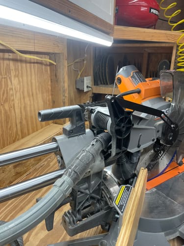 Customer photo review of Ridgid 12" Sliding Miter Saw Dust Collection Chute (R4222)