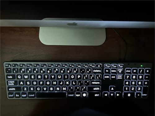 Customer photo review of Backlit Mac Keyboard | Large Print & Dual USB